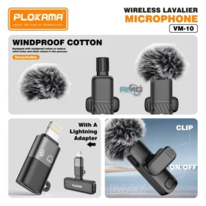Plokama VM20 Dual Wireless Lavalier Microphone 2-in-1 Plug