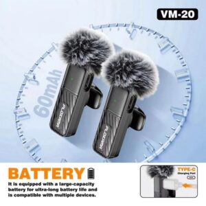 Plokama VM20 Dual Wireless Lavalier Microphone 2-in-1 Plug